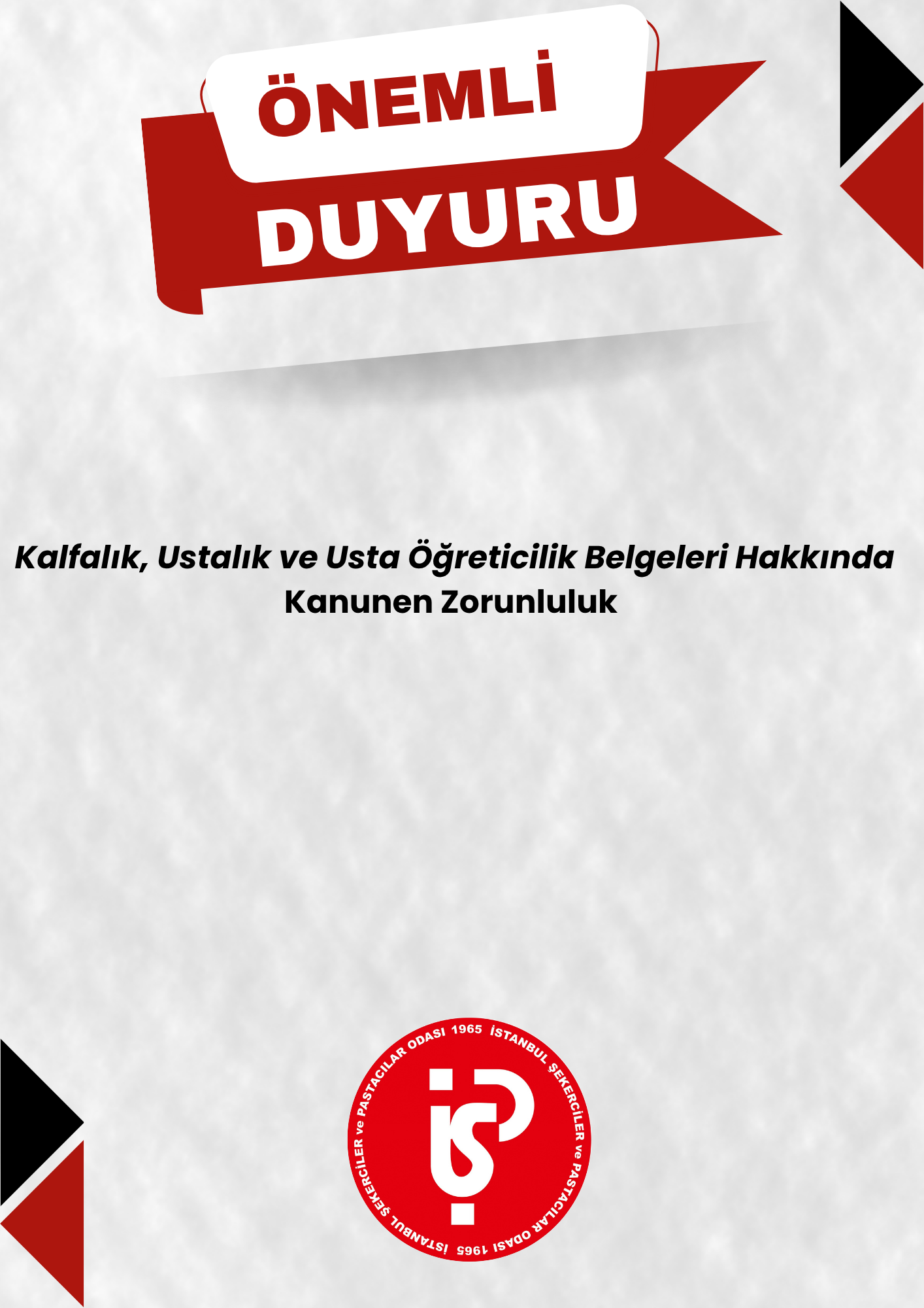 Kırmızı Minimalist Önemli Duyuru Belge