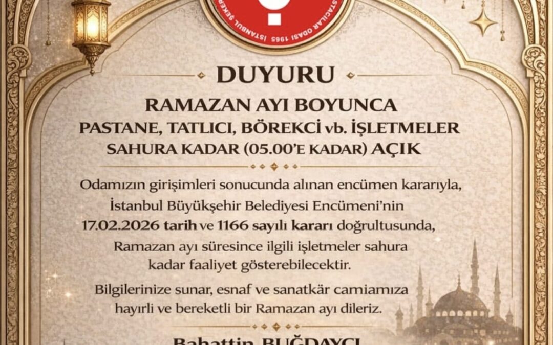 DUYURU | Ramazan Ayı Çalışma Saatleri