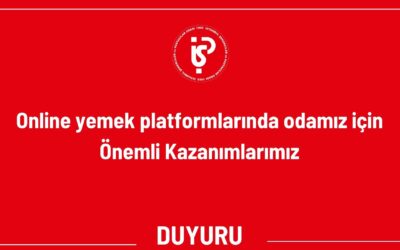 Elektronik ticarette yemek sipariş hizmetlerine yönelik olarak önemli kazanımlarımız.