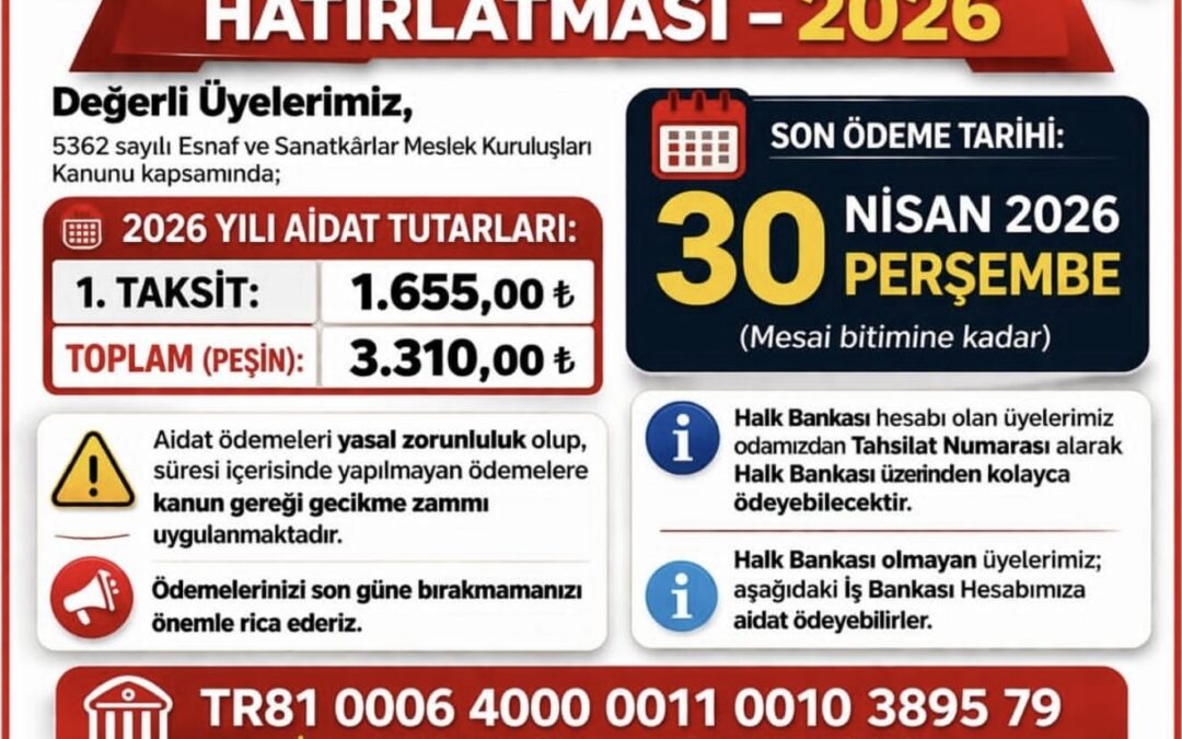 YILLIK AİDAT HATIRLATMASI